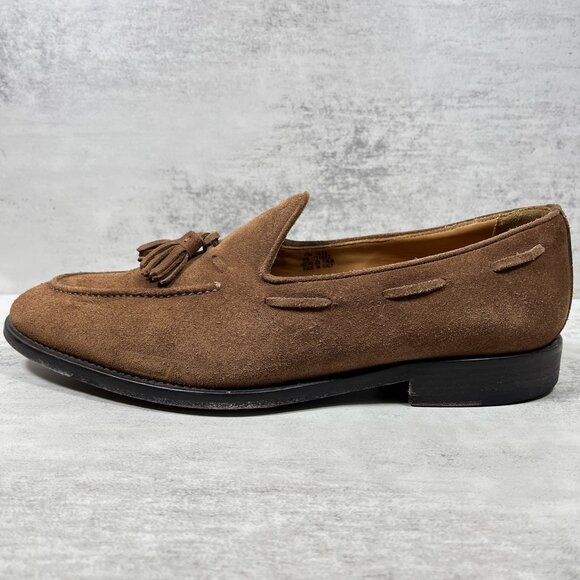 Suitsupply Suede Leather Tassel Loafers Dress Shoes - Men's Size 9 - Brown - Picture 1 of 10